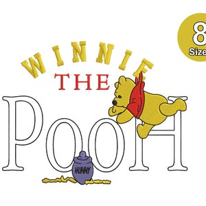 POOH & HONEYPOT - Single Machine Embroidery Design, 5 Sizes 8 formats *Read Description*