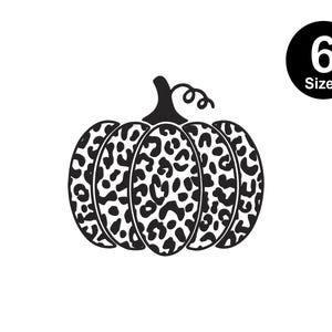 Fall Leopard Pumpkin Embroidery Design, Autumn Embroidery Files 6 sizes - INSTANT DOWNLOAD