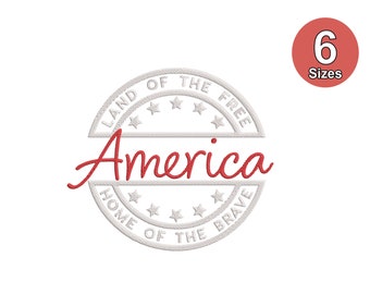 America Land of the Free Stickdatei, USA Flagge (Instant Download)