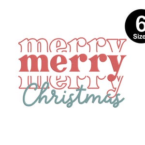 Diseño de bordado de Feliz Navidad, archivo de diseño de bordado con apliques, archivo de bordado a máquina de Feliz Navidad, descarga digital