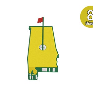Alabama Golf Stickdatei. 8 Größen. Sport Stickdatei