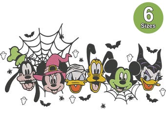 Halloween Mickey Minnie Mouse Friends Embroidery Designs, 6 sizes, Instant Download