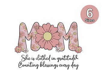 Floral Mom Embroidery Design: Wildflower Letters (PES, DST, JEF +)