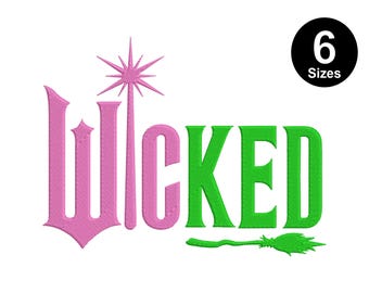 Wicked Witch Embroidery Design: Wand & Broomstick (6 Sizes) (Instant Download)
