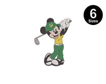 Funny Golf Mickey Mouse Embroidery Design, Instant Download, 6