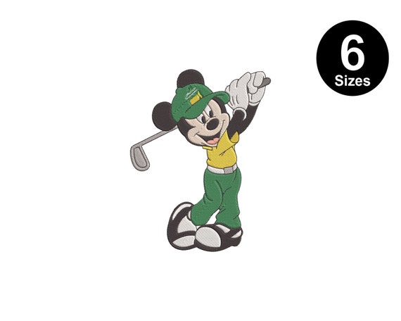 Funny Golf Mickey Mouse Embroidery Design, Instant Download, 6