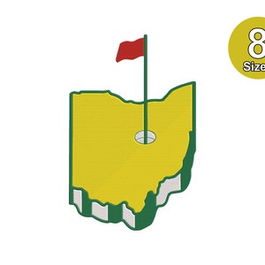 Ohio Golf Machine Embroidery Design. 8 rozmiarów. Sportowy haft.