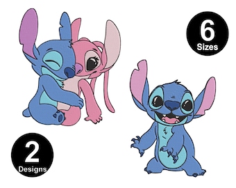 Stitch Embroidery Design Bundle, 6 Sizes (Instant Download)