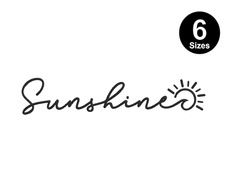 Sunshine Embroidery Design: You Are My Sunshine, 6 Sizes (instant ...