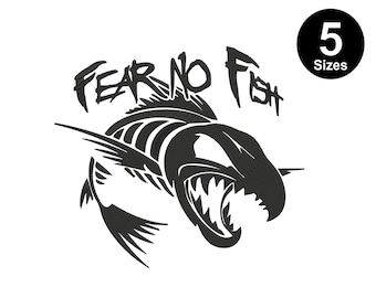 Fear No Fish Embroidery Design: Fisherman Gift (Instant Download)