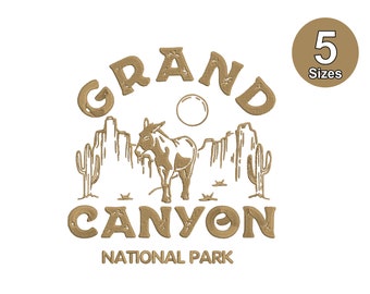 Grand Canyon National Park Embroidery Machine Design State Embroidery, 5 Sizes, Instant Download