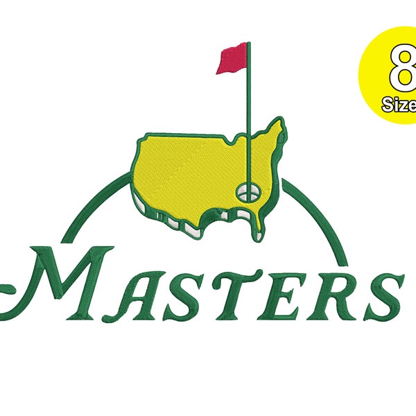 Golf Masters Machine Embroidery Design. 8 Sizes. Masters Party Birthday Golf Embroidery Design