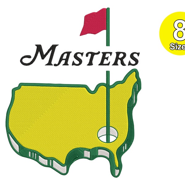 Golf Masters Machine Embroidery Design. 8 Sizes. Masters Party Birthday Golf Embroidery Design