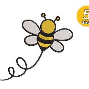 Bee Embroidery Design, Machine Embroidery Design, 5 Sizes, Instant Download