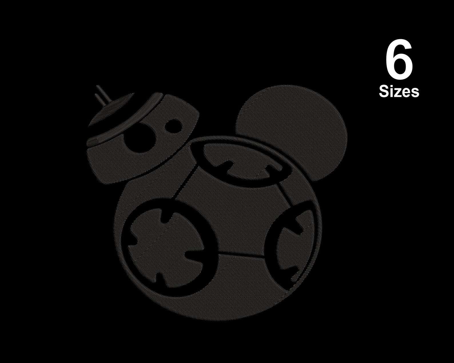BB8 Mickey Mouse Head Embroidery Design (6 Sizes) (digital Download) - Etsy