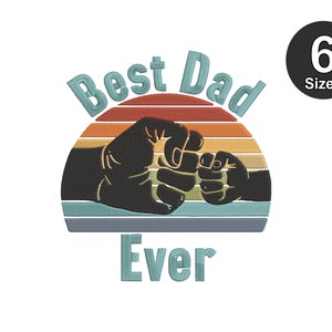 Beste vader ooit borduurontwerpen, vaderdag borduurpatroon, cadeau voor haar machine borduurontwerpen, papa borduurbestanden trendy