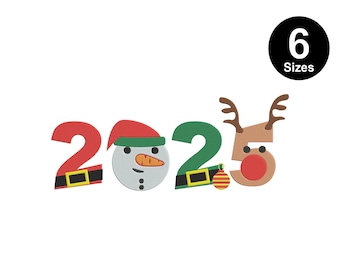 2025 Christmas Machine Embroidery Design, Five Sizes Included, Instant Download