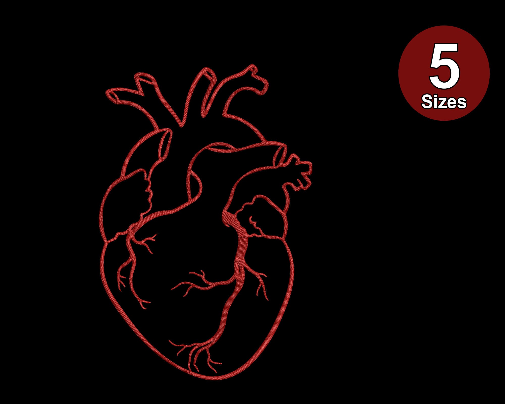 Human Heart Line Art Embroidery Design | Machine Embroidery Pattern 5 ...