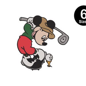 Masters Golf Tournament Mickey Mouse Embroidery Design, Instant Download, 6 Sizes