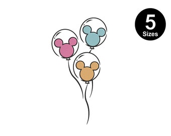 Mickey Mouse Balloon Embroidery Design: 5 Sizes (Instant Download)