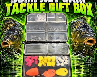 Compact Carp Fishing Tackle Gift Box with Hooks and Rig Making Accessories