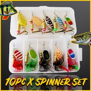 Fishing Spinner Set. Fishing Spinner Lure Set. perch Fishing. Pike Fishing.Chub and Trout fishing. anglers gift. Fishing gift. Lure Angler!