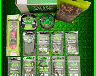 Carp Fishing Tackle & Bait Gift Box Set: Terminal Tackle, Boilies, Pellets