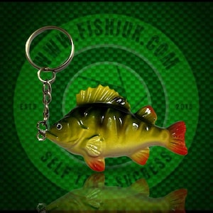 Perch keyring. Perch fishing keyring. Angling gifts. Predator fishing.Lure Anglers gift. (FREE UK POSTAGE)