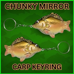 Mirror Carp Fishing-sleutelhanger: karpervissen cadeau-karpervissers cadeau-karper sleutelhanger. Sleutelhanger karper