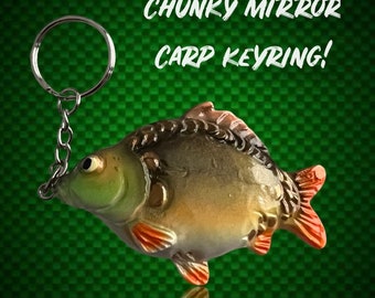 Mirror Carp keyring. Carp Fishing keyring. Fishing Gift.Carp key ring!