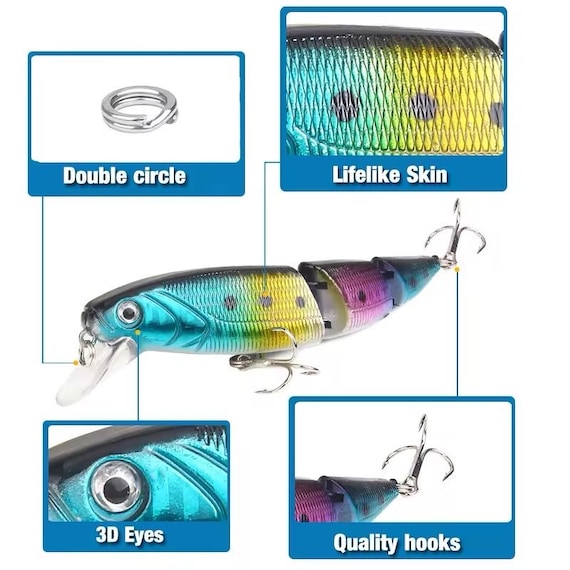 Set Di Esche Da Pesca 7 Pezzi - Multicolore - Per Luccio, Persico E Trota - Esche Galleggianti E Affondanti Con Accessori