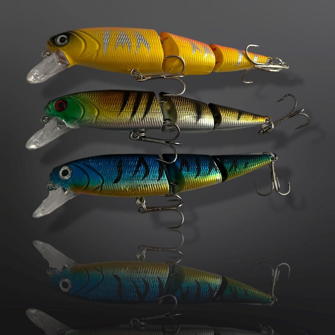 Joblot 4 Piccole Esche Da Pesca – Multicolore Random Per Persico, Trota, Cavedano, Carpa (5g L'una)