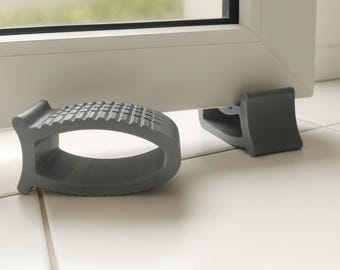 2x GripFixx raam-/balkondeurstoppers – beveiligt ramen en balkondeuren in beide richtingen, op de vloer of vensterbank, kleur selecteerbaar