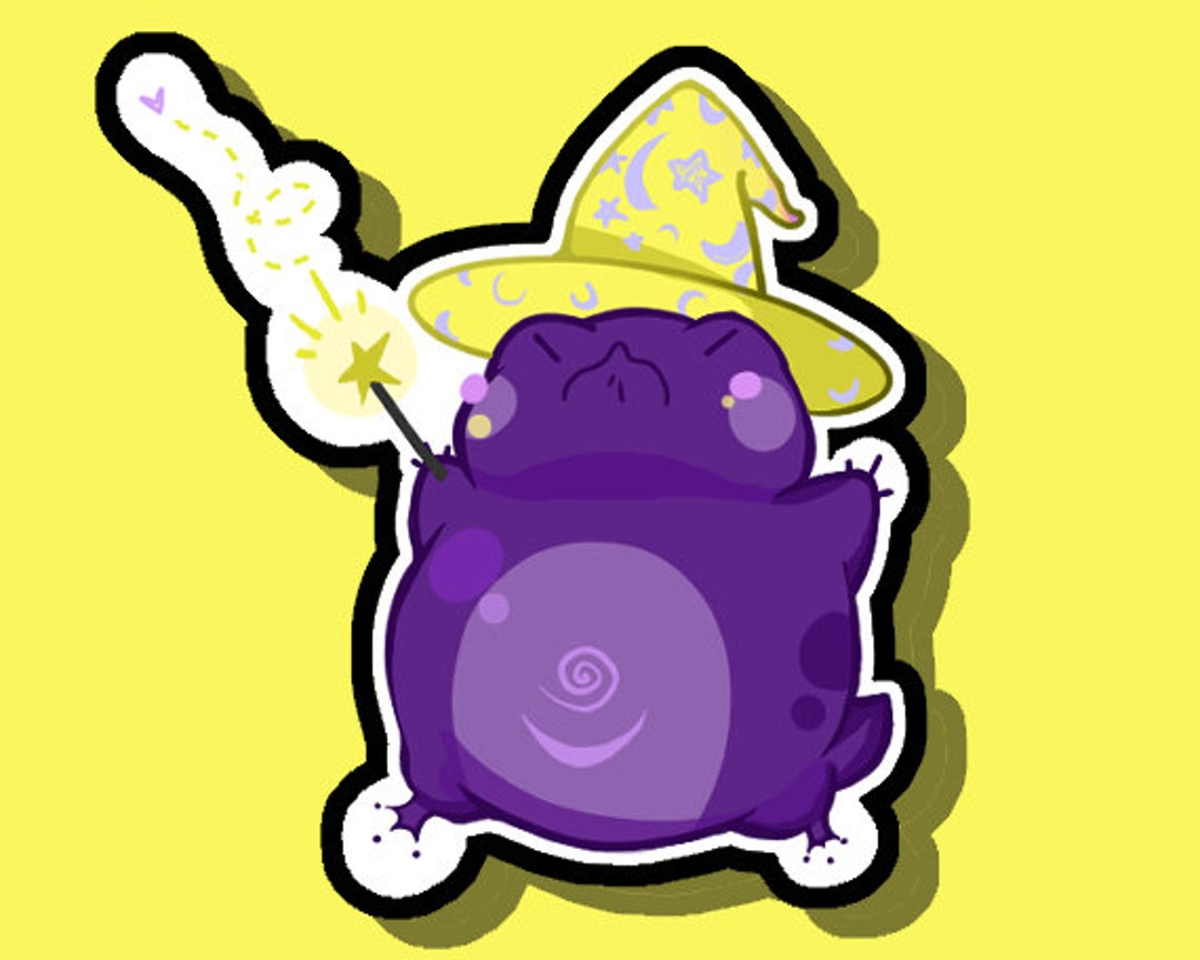 Frog Wizard Sticker Funny Sticker Animal Sticker Die Cut Sticker Laptop ...