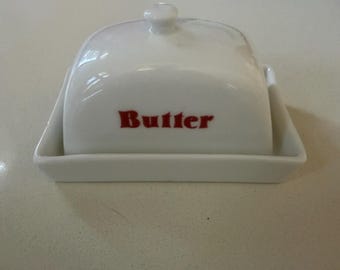 Porcelain Miniature butter dish - 1 serving size “You ate it all you fat twat”