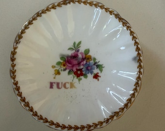 Bol de cerámica de porcelana reciclada para aperitivos “FUCK”