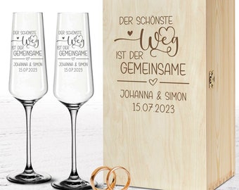 Wedding glasses champagne glasses for the wedding - the most beautiful way - optionally with souvenir box - personal gifts