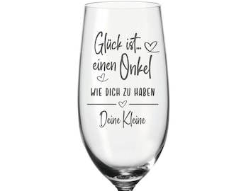 Personalisiertes Bierglas Onkel- Glück ist... mit Wunschnamen - Geburtstag - Weihnachten - Patengeschenk