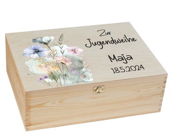 Erinnerungskiste Jugendweihe Erinnerungsbox Geschenk Erinnerung  Blumen floral