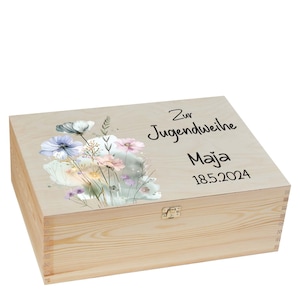 Erinnerungskiste Jugendweihe Erinnerungsbox Geschenk Erinnerung Blumen floral Bild 1