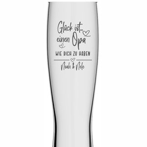 Gift for Grandpa - Wheat Beer Glass - Happiness is... personalized with a name - Father's Day - Birthday - Christmas