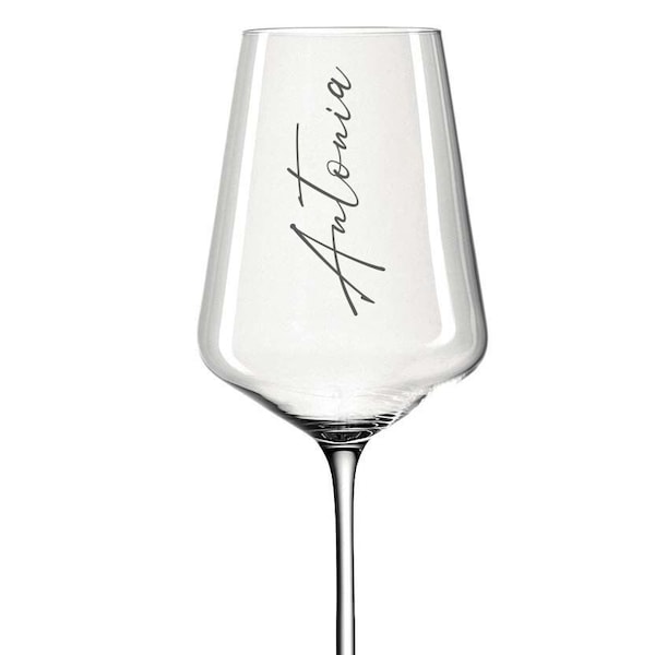 Wine glass with engraving - your desired name - gift idea - modern font - birthday - Christmas