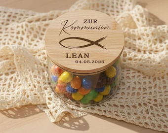 Vorratsglas personalisiert zur Kommunion - Geschenk für das Kommunionskind - Geldgeschenk - Personalisiert
