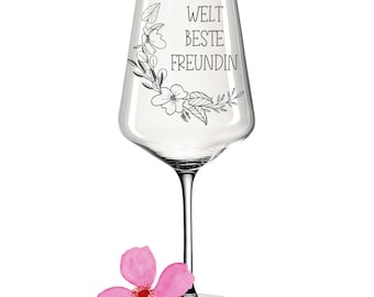 Weinglas Weltbeste Freundin Geschenk zum Geburtstag Freundinnen