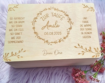 Erinnerungskiste Taufe Erinnerungsbox mit Wunschnamen - Geschenk Babybox Taufgeschenk