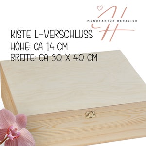 Erinnerungskiste Konfirmation Erinnerungsbox mit Kreuz Blumen Personalisiert Größe L-Verschluss