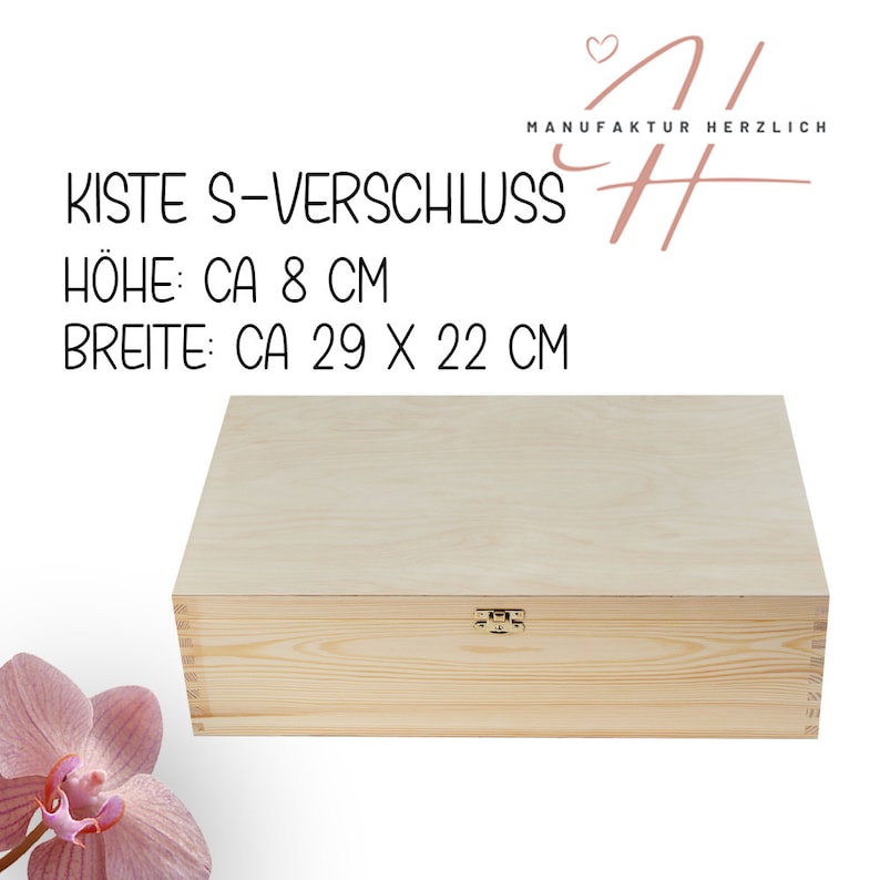 Erinnerungskiste Jugendweihe Erinnerungsbox Geschenk Erinnerung Blumen floral Größe S-Verschluss