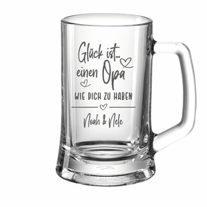 Beer mug for grandpa - happiness is... with desired name - Father's Day - Birthday - Christmas