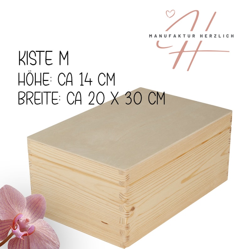 Erinnerungskiste Konfirmation Erinnerungsbox mit Kreuz Blumen Personalisiert Größe M