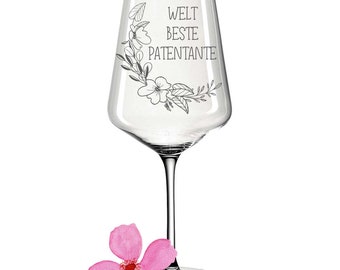 Weinglas Weltbeste Patentante Geschenk zum Geburtstag